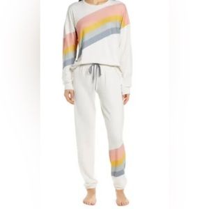 PJ Salvage Oatmeal Rainbow Pajama Set NWT XS